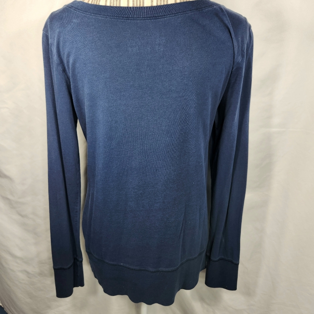 Old Navy Blue Long Sleeve Cotton Eagles 26 Graphic Top Size Large - Picture 5 of 9